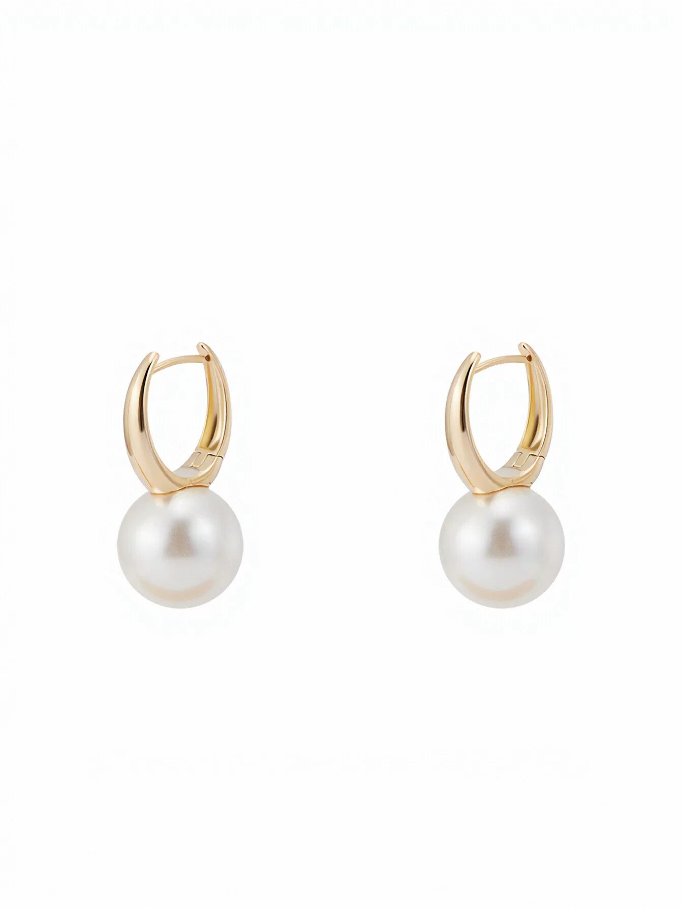 Elegant Minimalist Pearl Hoop Earrings