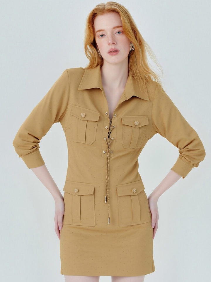 Utility Lace Up Mini Dress