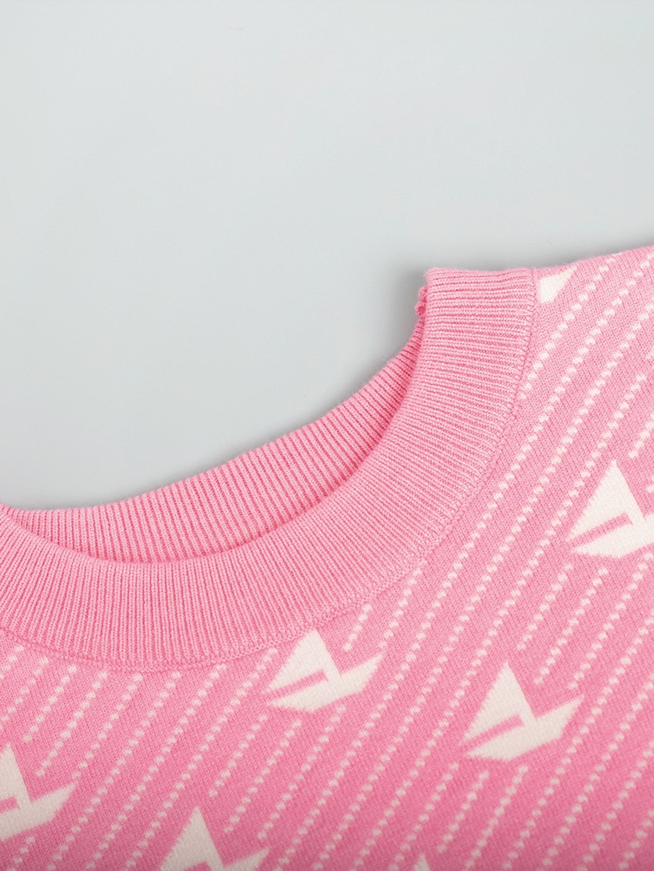 Oversized Boat Print Crewneck Sweater