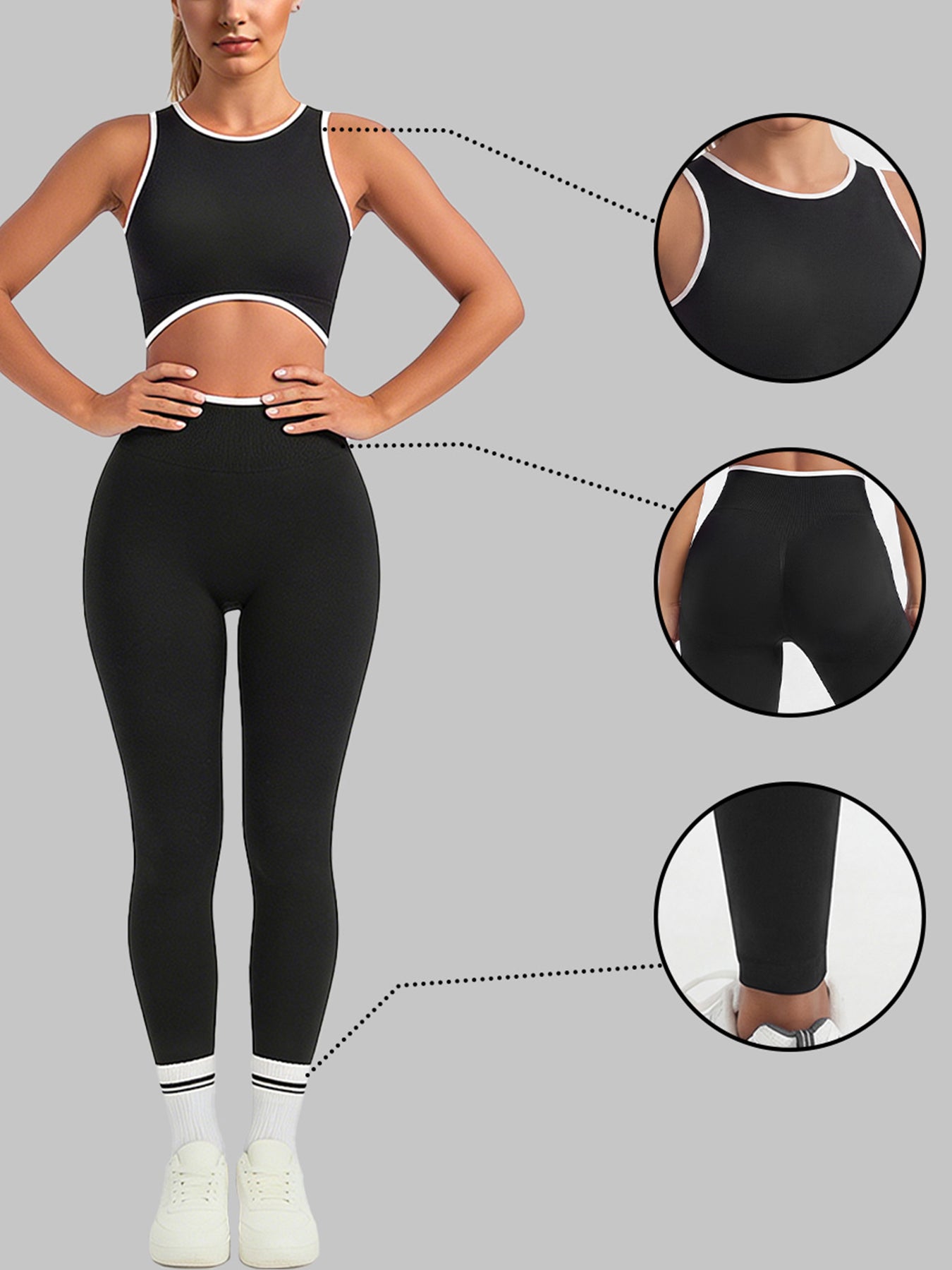 Seamless Cutout Crop Legging Set