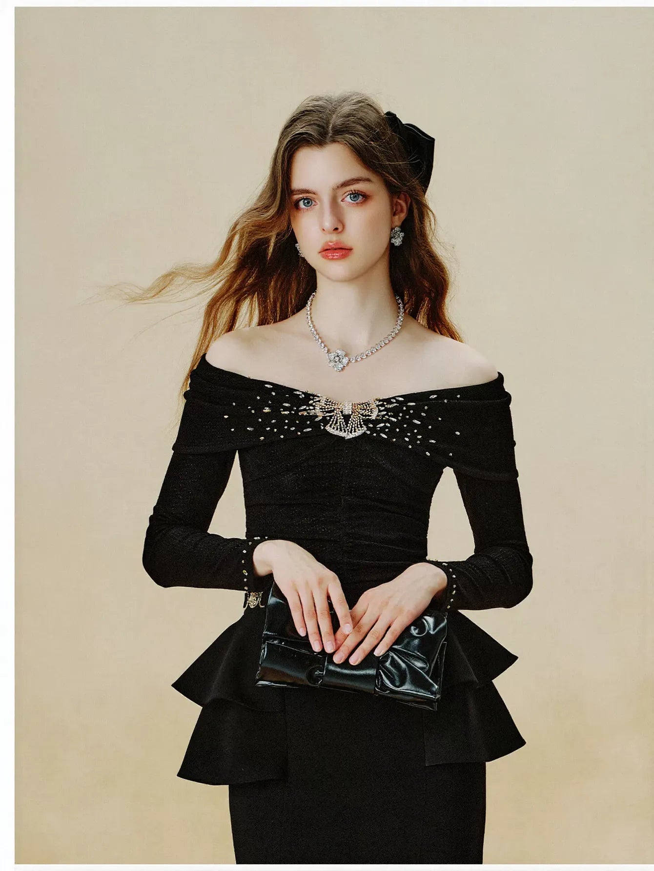 Elegant Off Shoulder Peplum Blouse