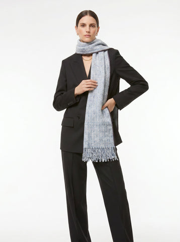 Cozy Textured Blanket Fringe Scarf