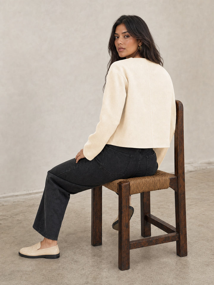 Elegant Tie Front Cropped Shirt