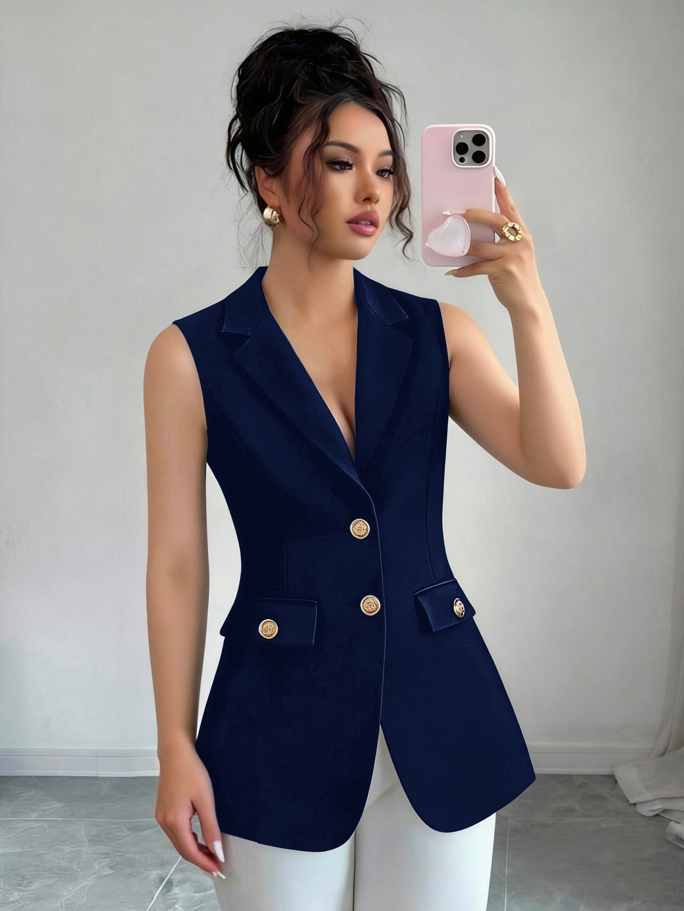 Tailored Slim Fit Sleeveless Blazer Vest