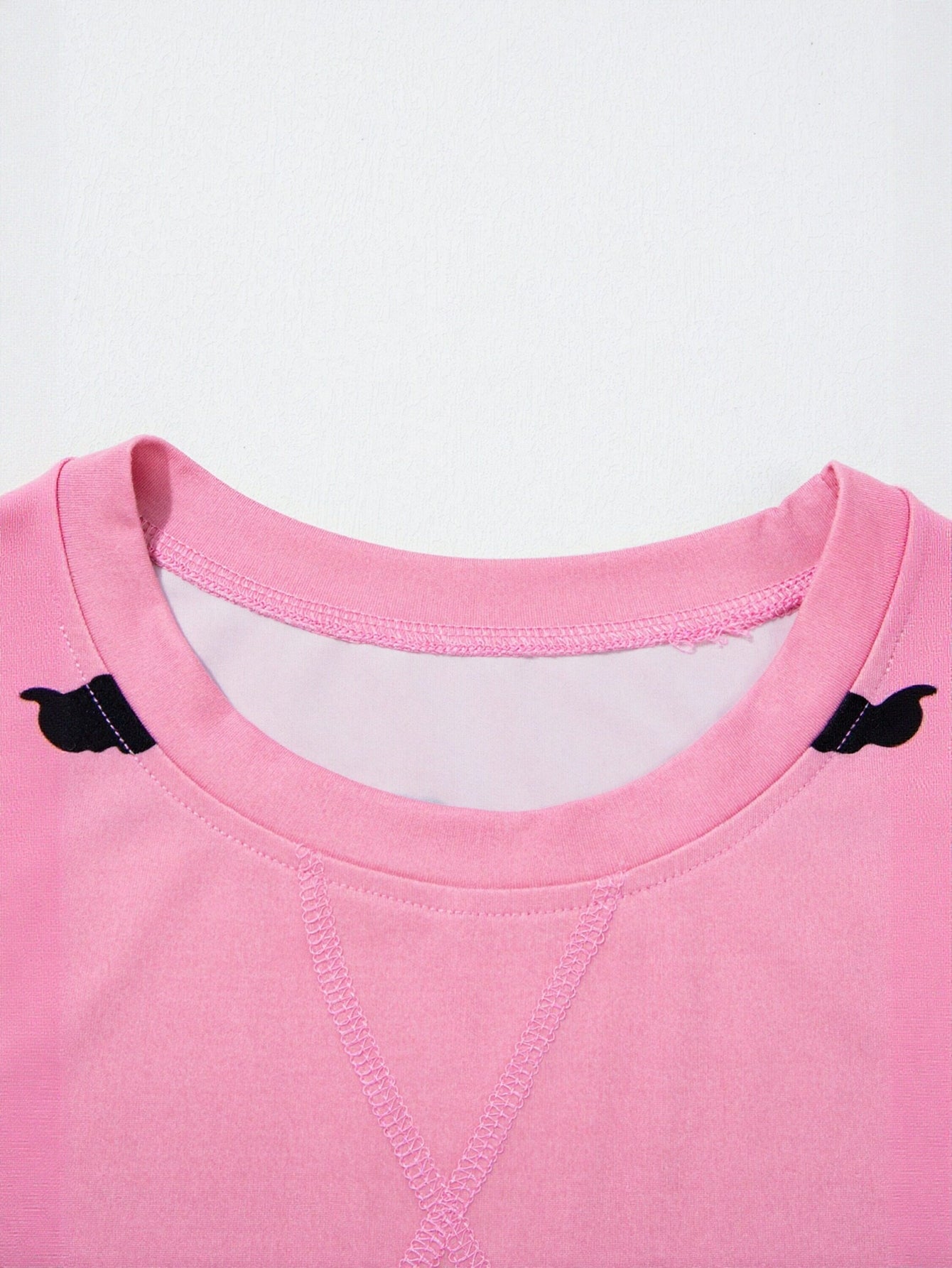 Casual Striped Crewneck Pink T-Shirt