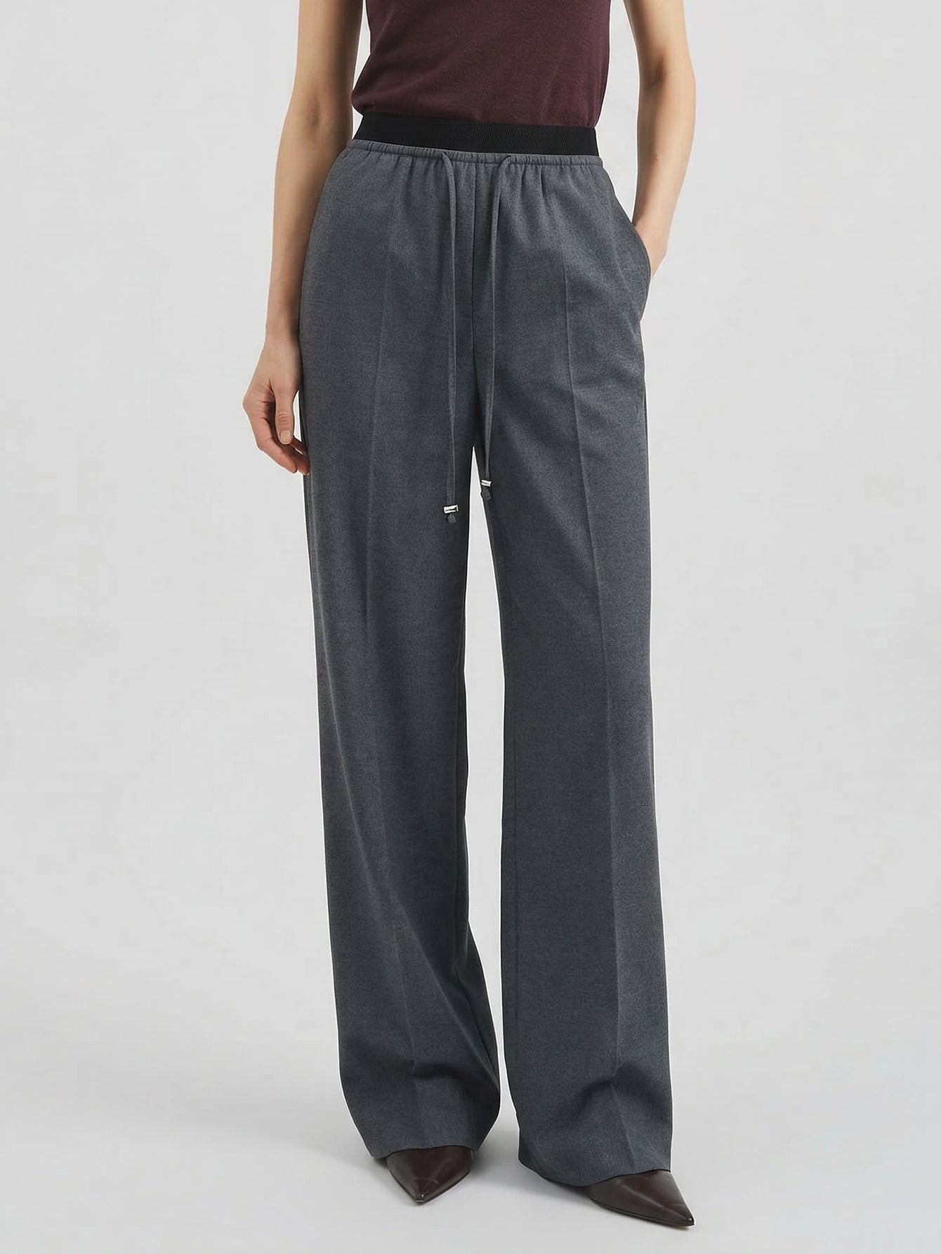 Drawstring Side Pockets Trousers