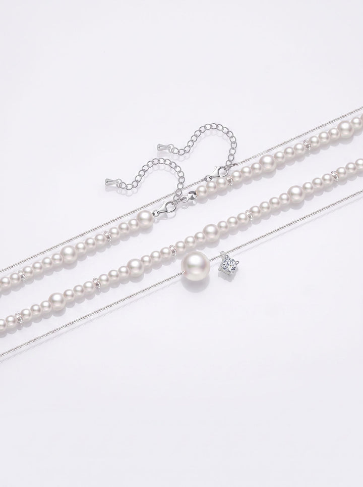 Elegant Layered Pearl Pendant Necklace