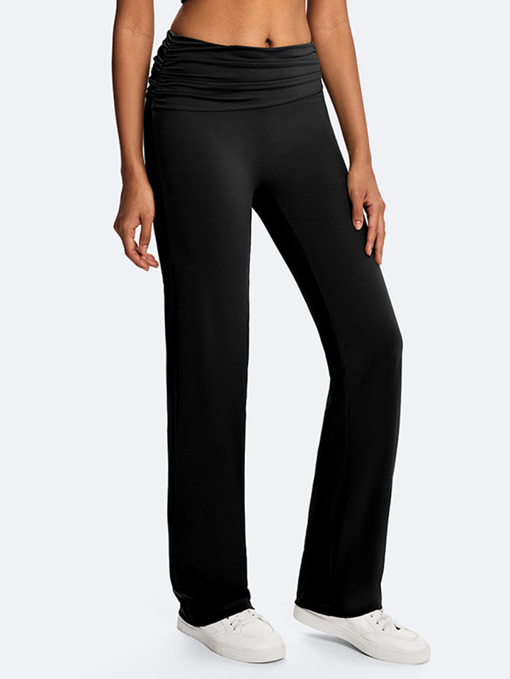 High Waisted Foldover Flare Yoga Pants
