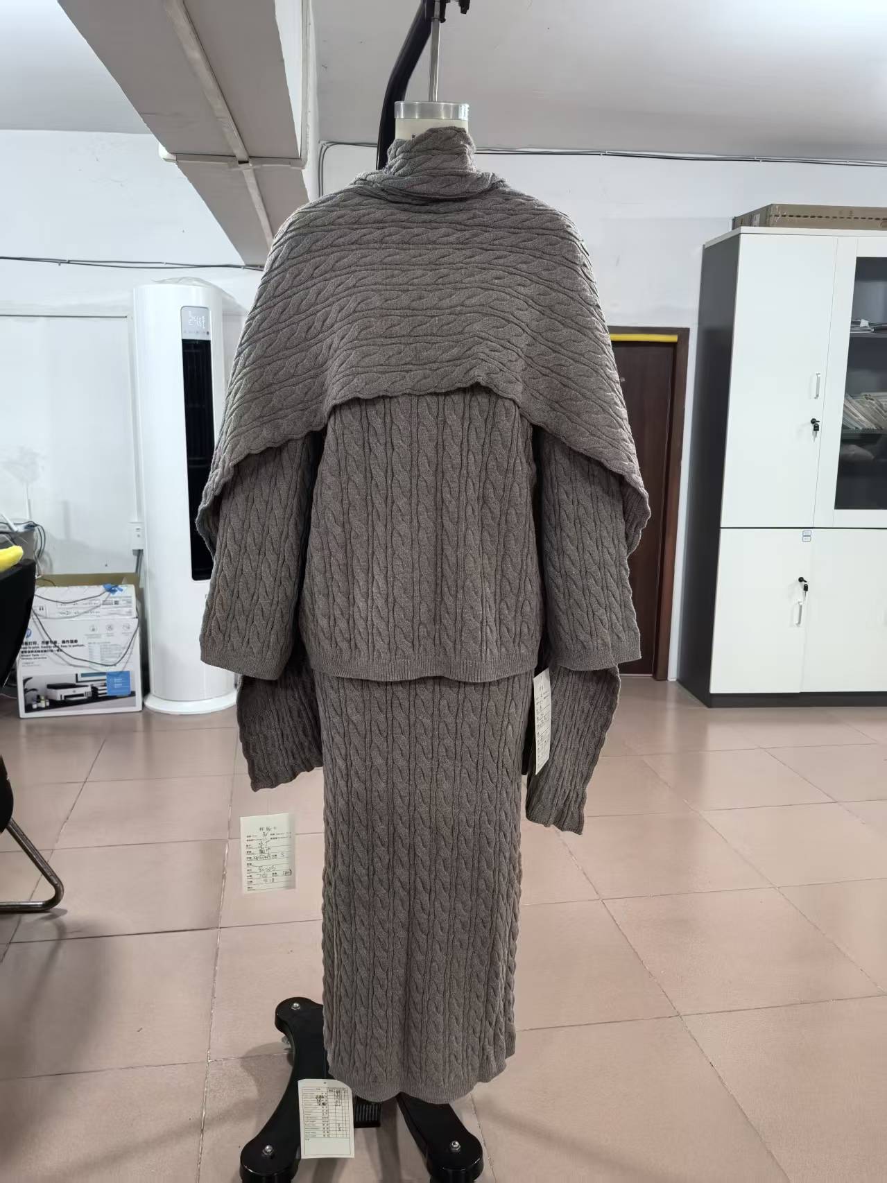 Cozy Cable Knit Sweater Skirt Set