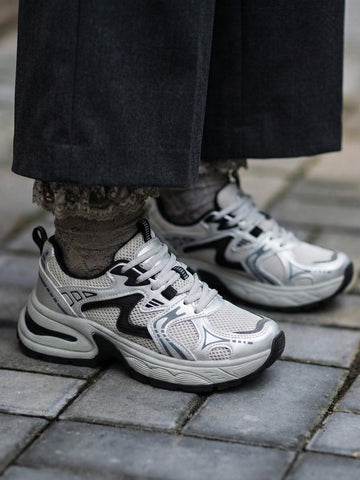 Chunky Sole Breathable Mesh Retro Sports Shoes[Note:Runs Small,Go One Size Up]