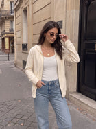 Ribbed Knit Zip Up Hoodie