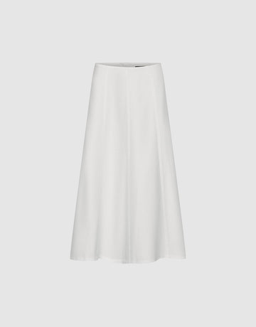 Urban Revivo Seamed Denim Midi Skirts-White