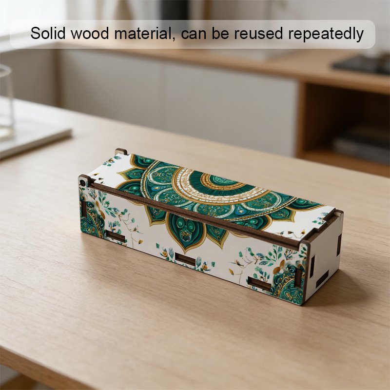 Teal and Gold Mandala Pattern Storage Box