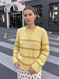 Cozy Striped Crewneck Knit Sweater