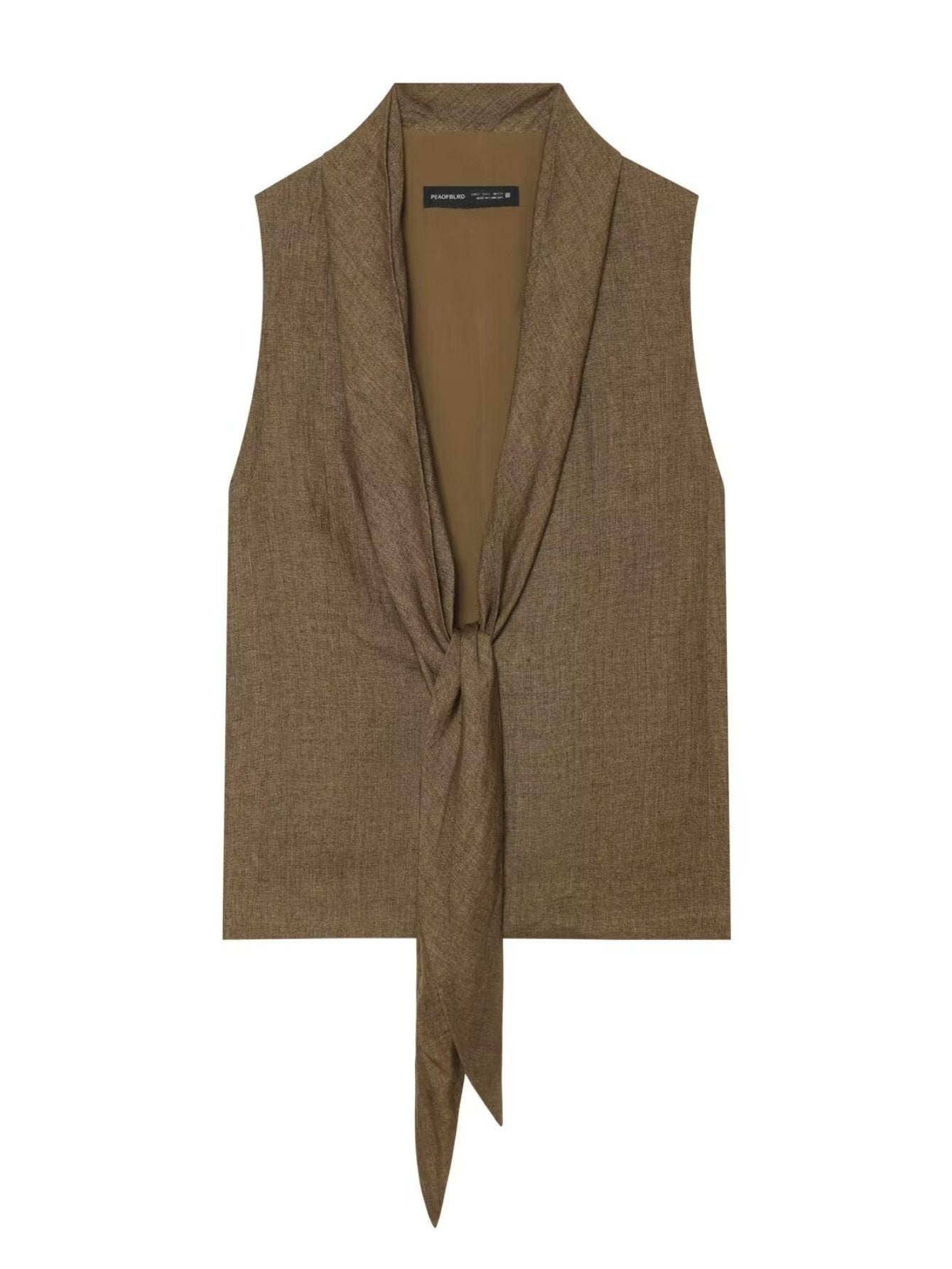 Sleeveless Tie Front Pant Set