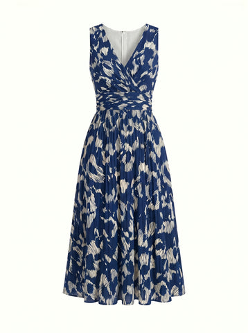 CORINNE
Floral Print V Neck A Line Midi Dress