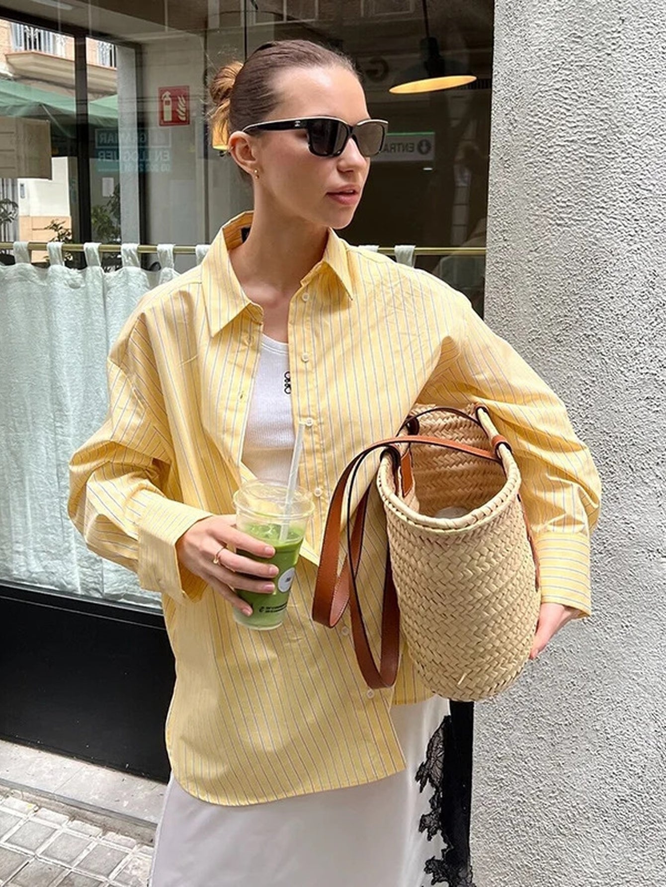 Oversized Striped Button Down Shirt