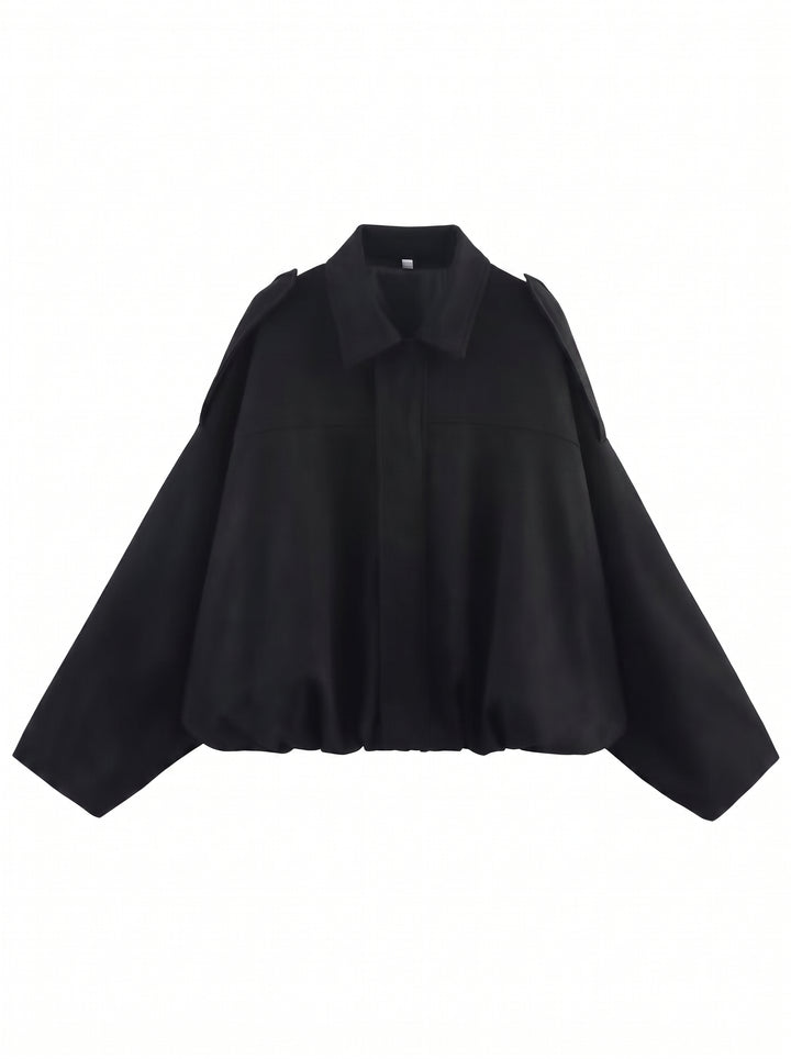 Oversized Suede Bubble Hem Jacket