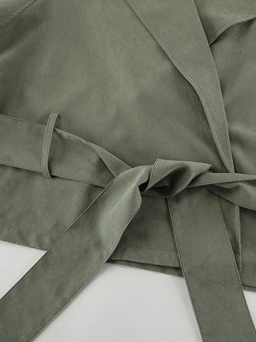 Oversized Belted Cropped Trench Coat