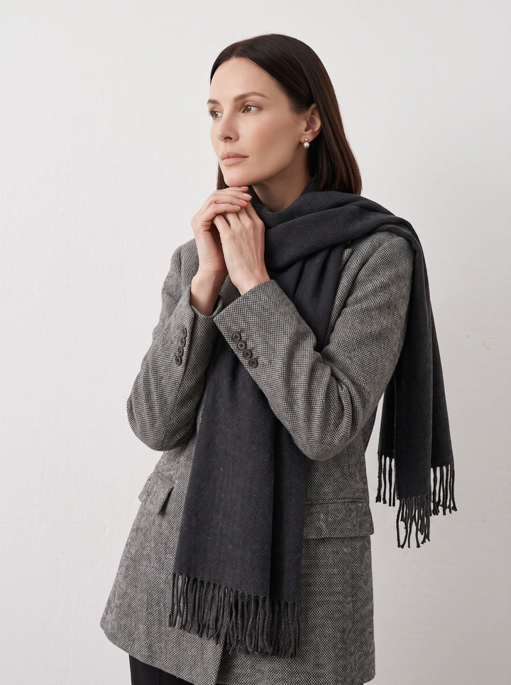 Classic Herringbone Soft Winter Scarf