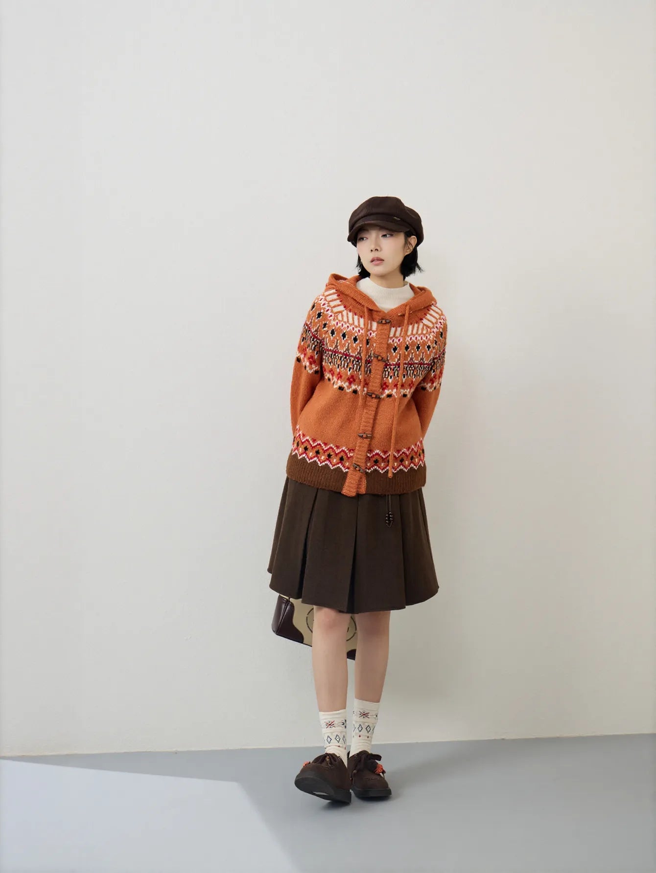 Cozy Fair Isle Hooded Cardigan