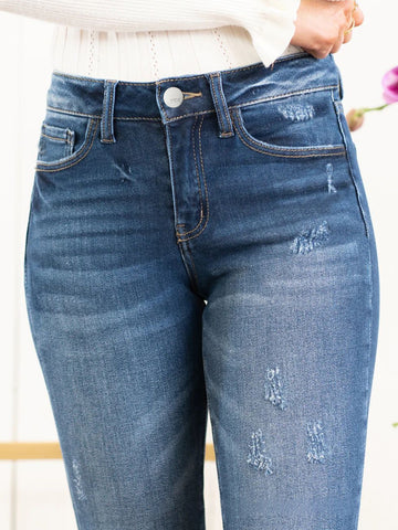 High Rise Distressed Skinny Jeans