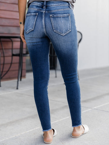 High Rise Distressed Skinny Jeans