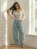 High Waisted Baggy Wide Leg Jeans