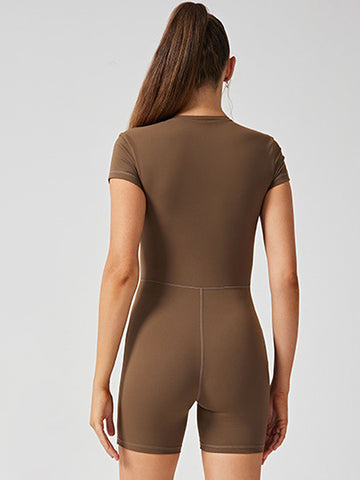 Short Sleeve Front Zip Bodysuit