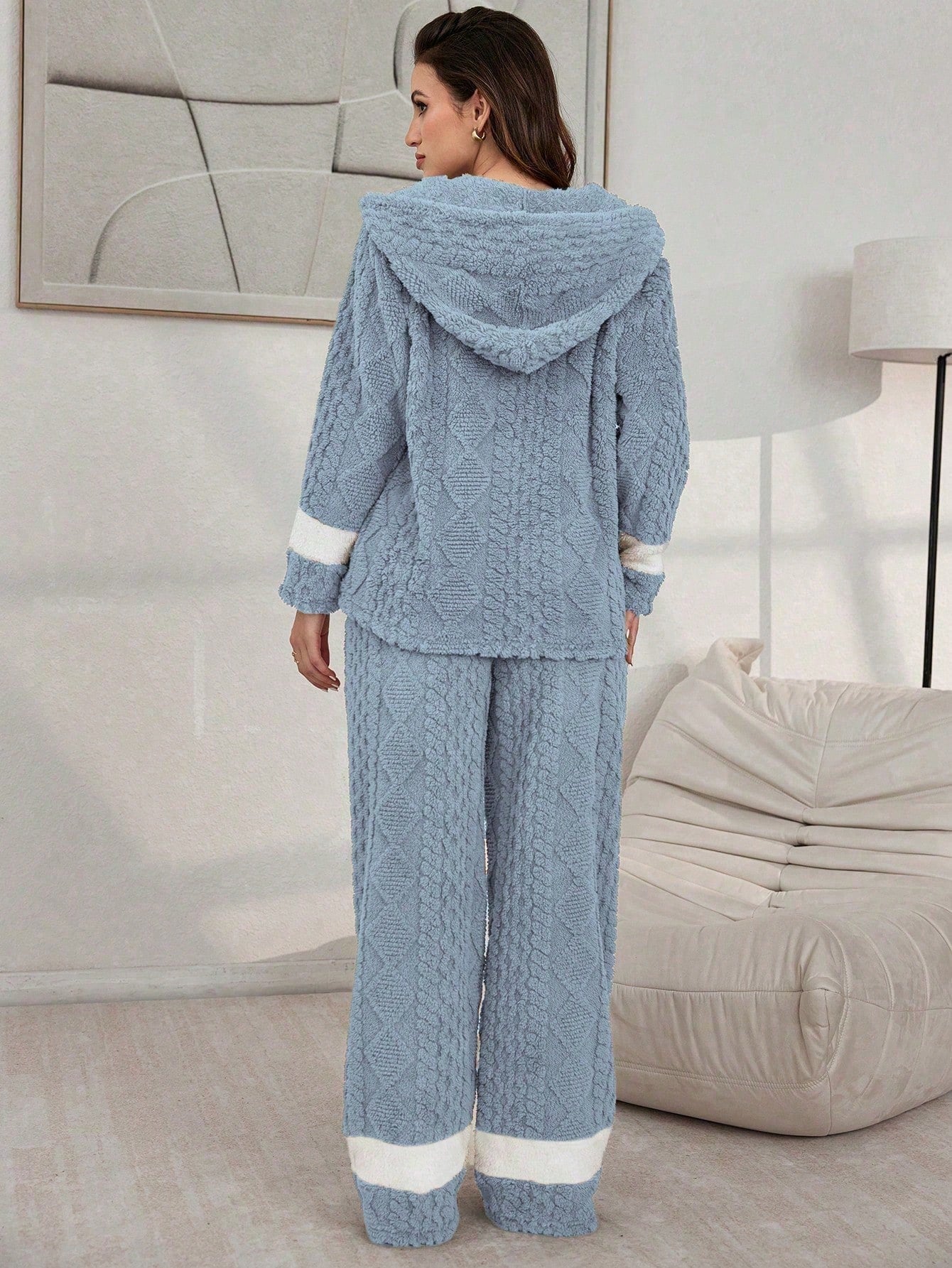 Cozy Plush Hooded Loungewear Pajama Set