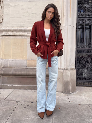 Cozy Belted Shawl Collar Cardigan