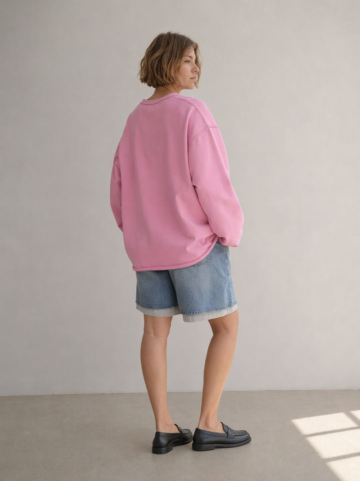 Oversized Seamed Long Sleeve T Shirt