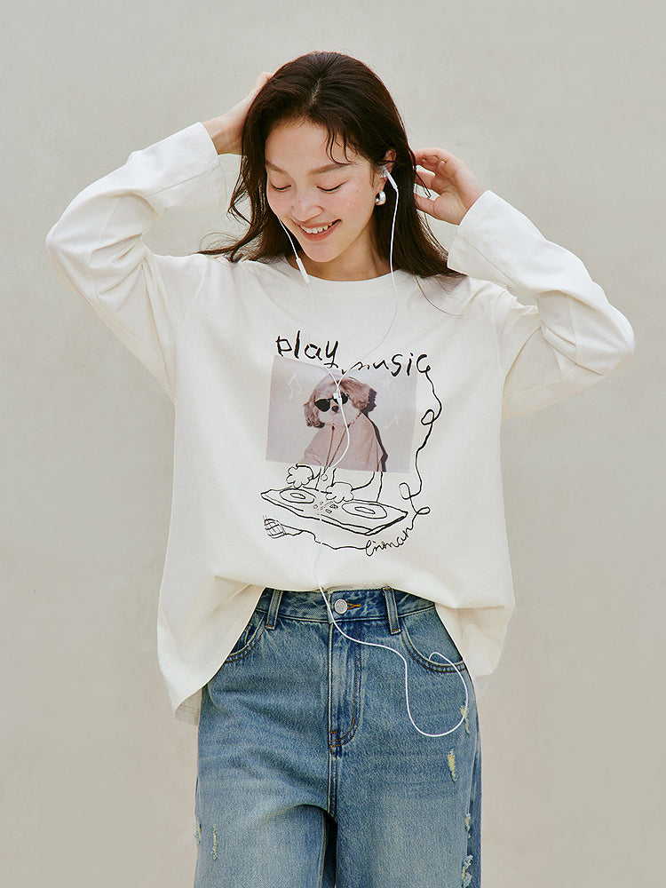 Soft Cotton Graphic Long Sleeve Tee
