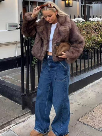 Cozy Cropped Faux Fur Coat