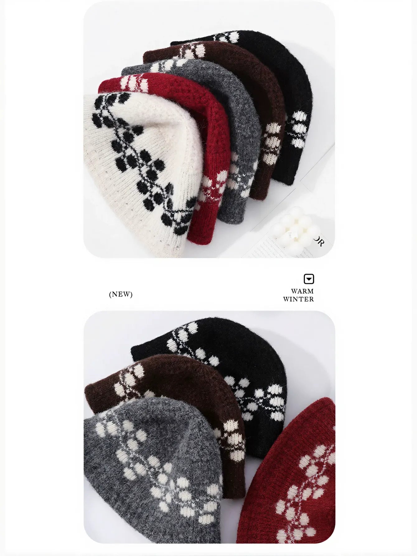 Cozy Fuzzy Patterned Bucket Hat