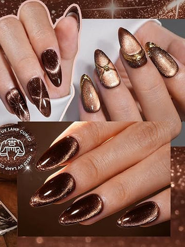 Shimmering Brown Cat Eye Gel Polish