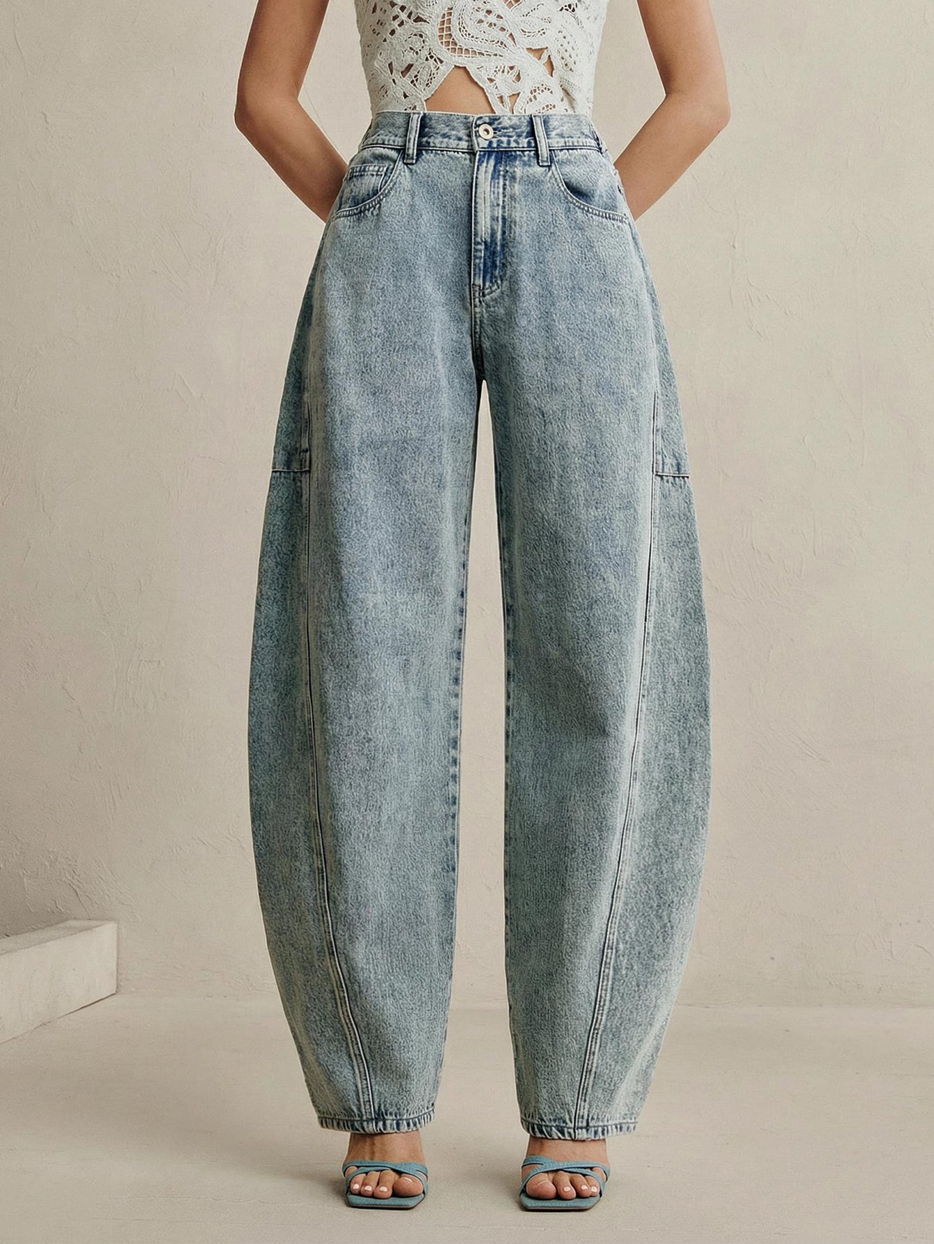 High Waisted Baggy Wide Leg Jeans