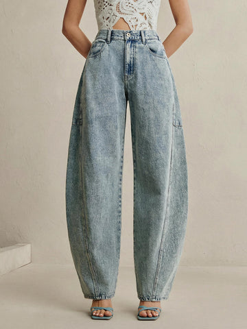 High Waisted Baggy Wide Leg Jeans