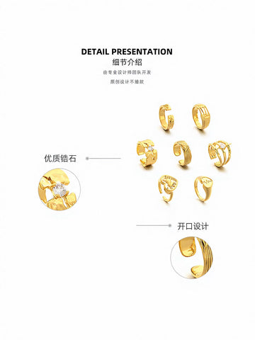 Minimalist Dainty Heart Gold Signet Ring