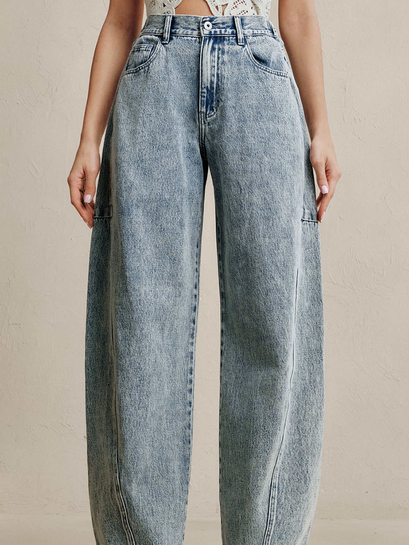 High Waisted Baggy Wide Leg Jeans
