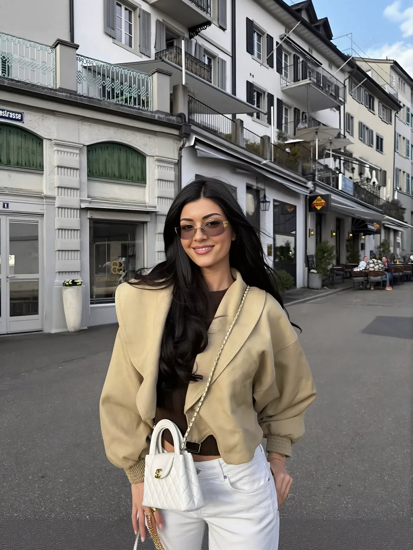 Oversized Collar Belted Cropped Jacket