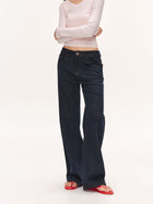 Stretchy Vintage Dark Wash Straight Jeans