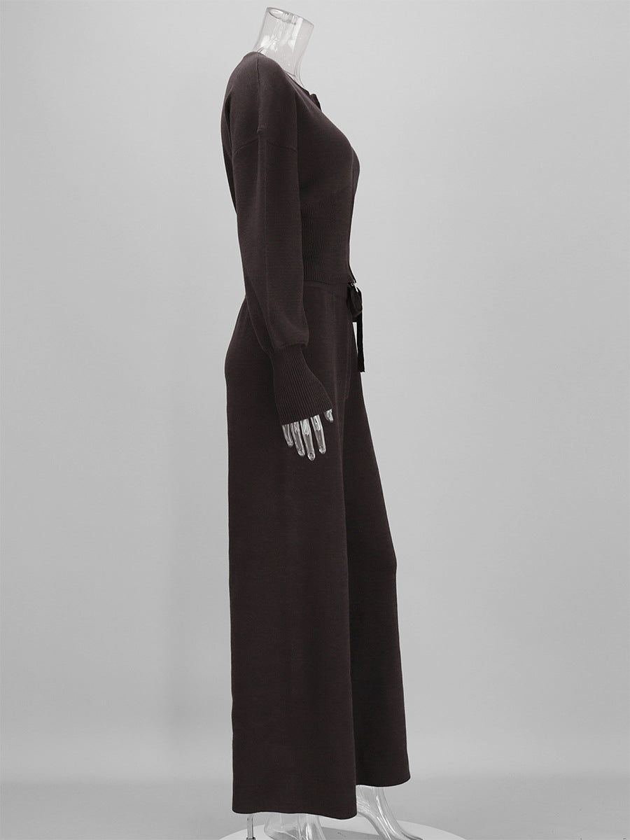 Zip Up Ribbed Knit Set