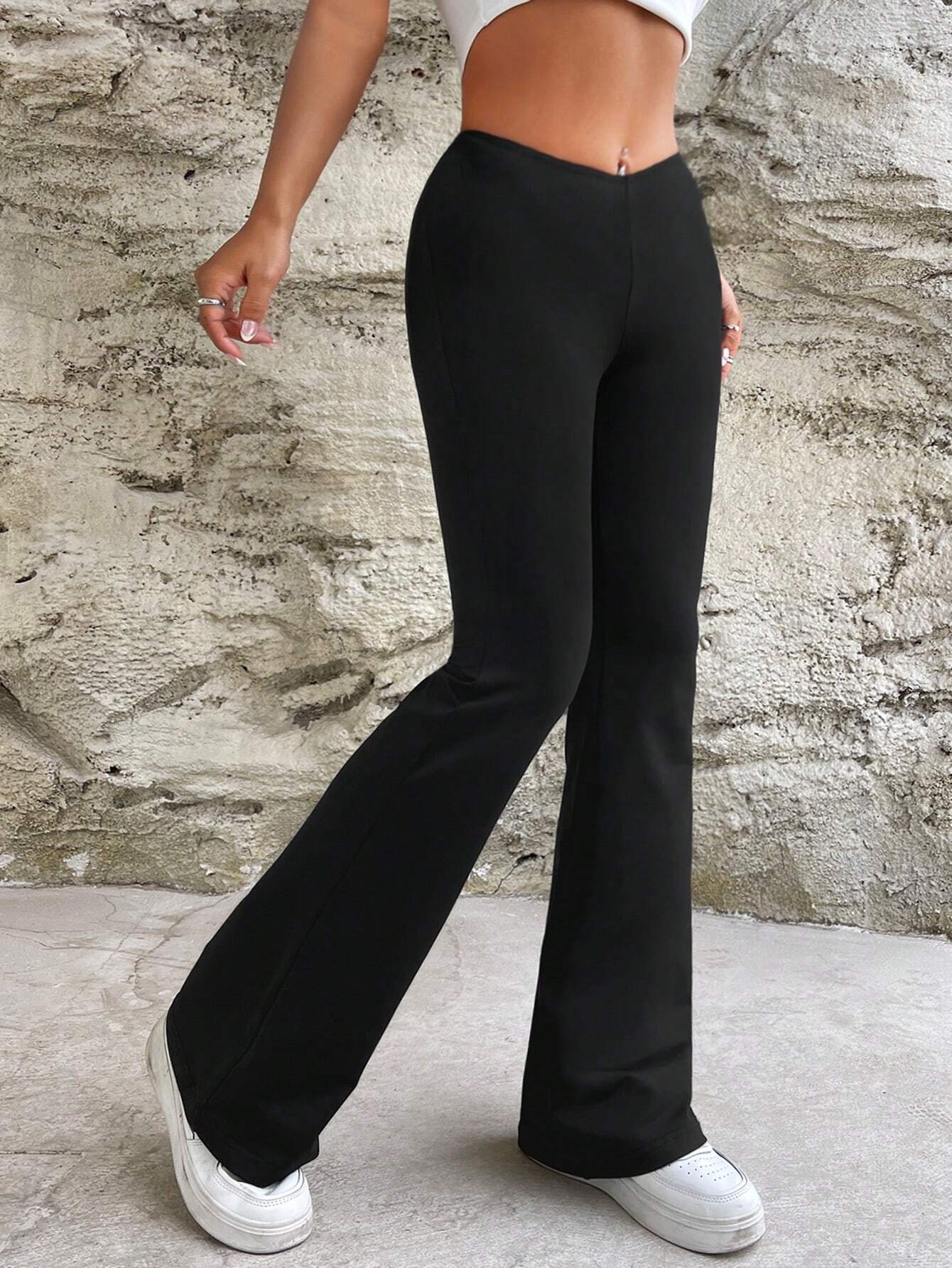 High Waist Flare Leg Pants