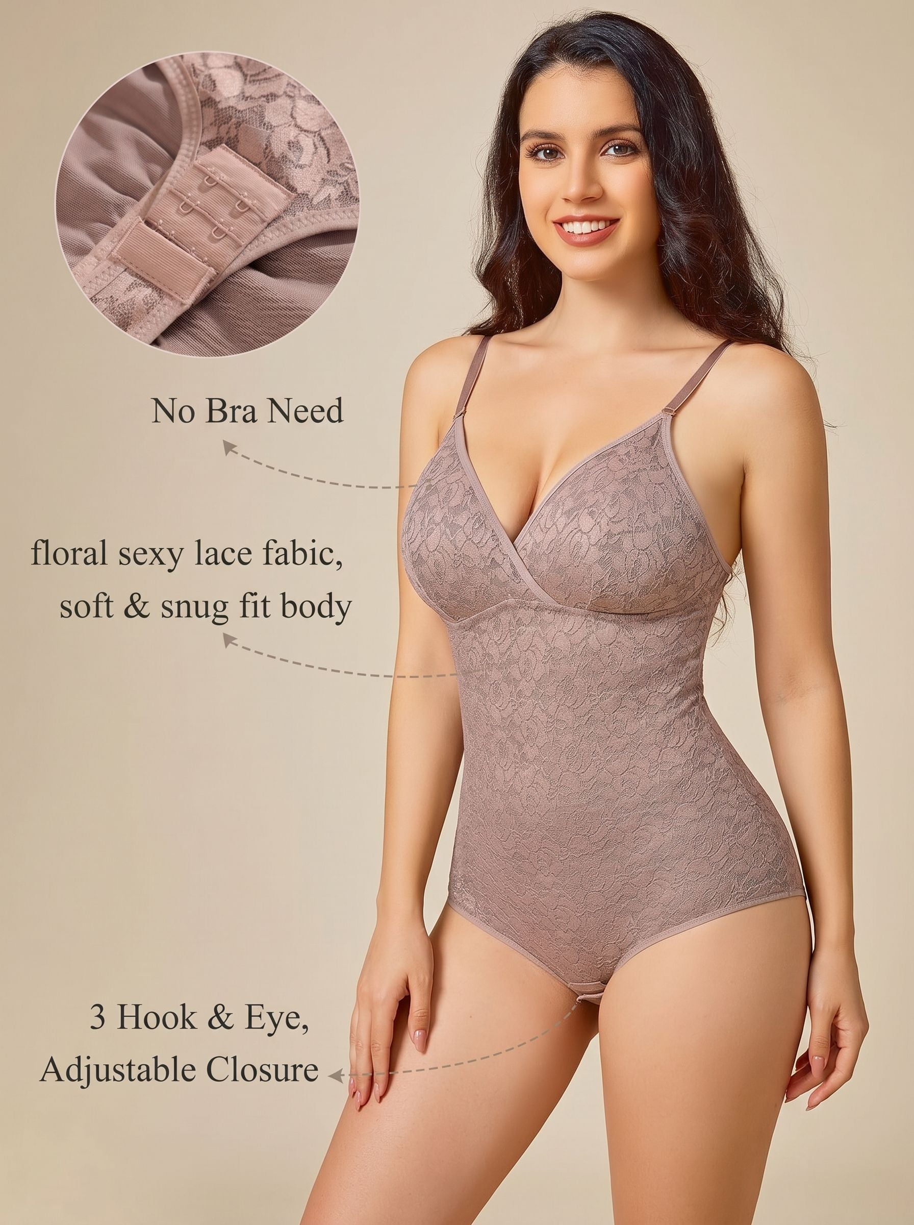 Seamless Lace Tummy Control Bodysuit