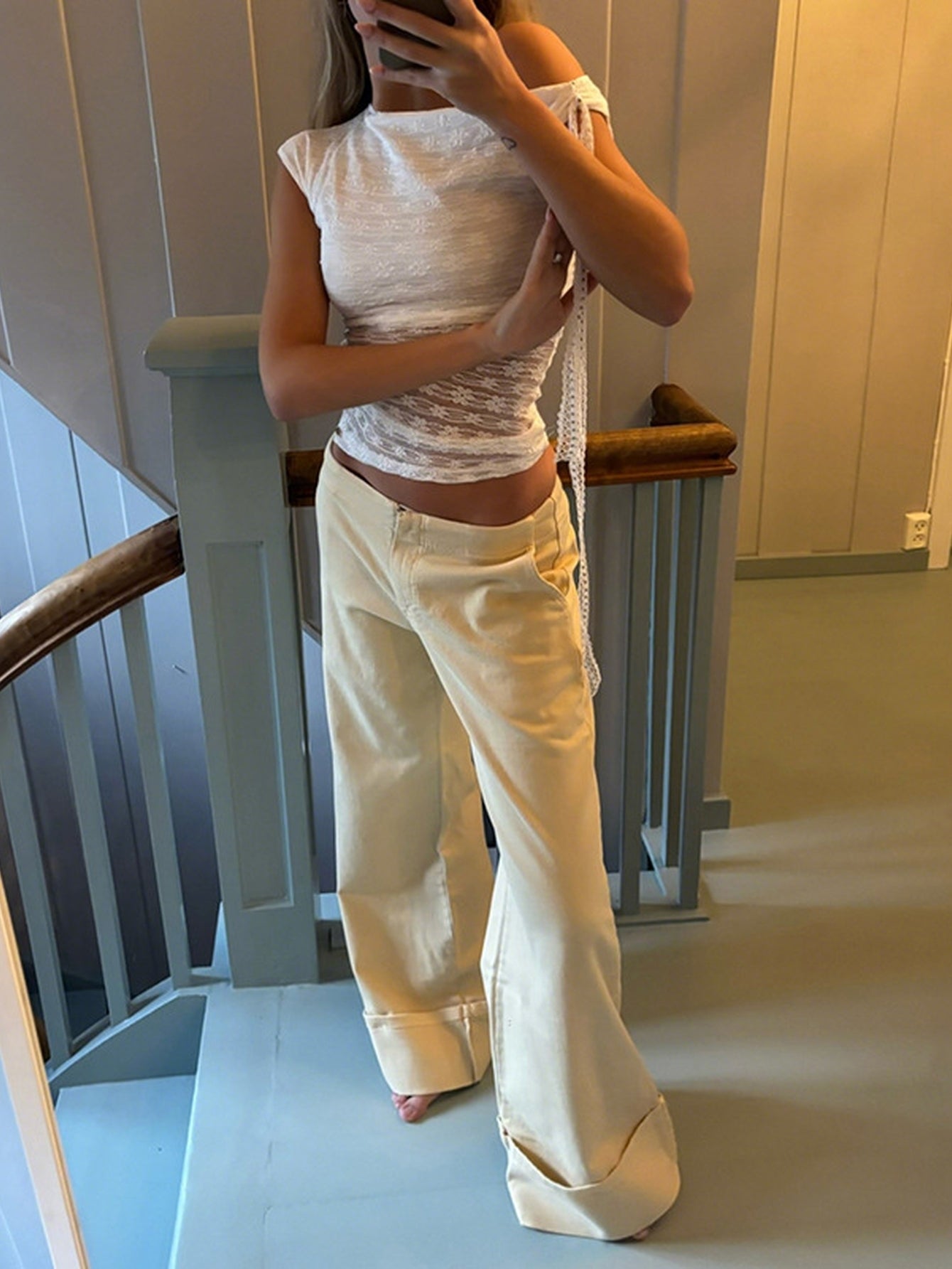 Elegant Lace One Shoulder Top