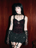 Gothic Lace Print Corset Tank Top