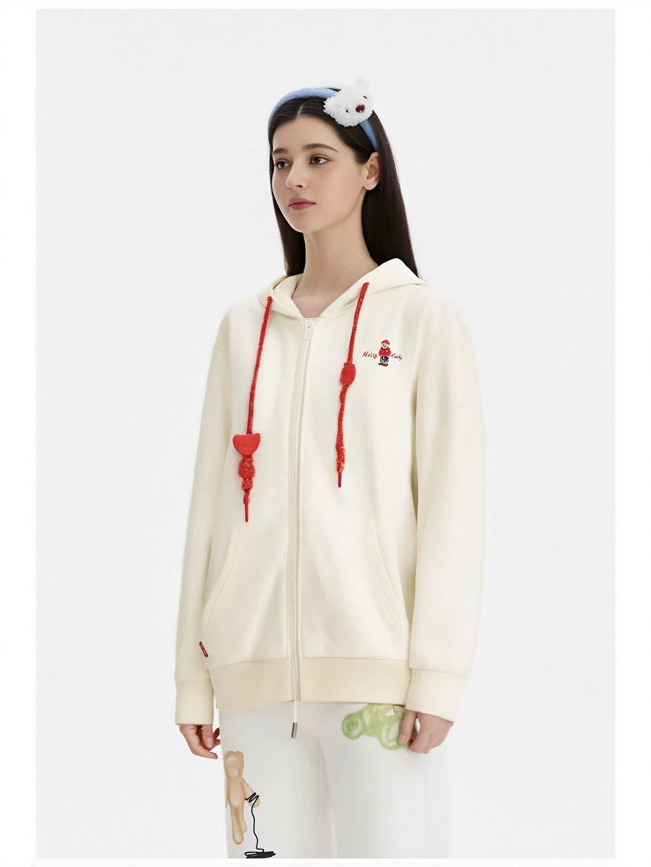 Cute Teddy Bear Graphic Hooded Jacket