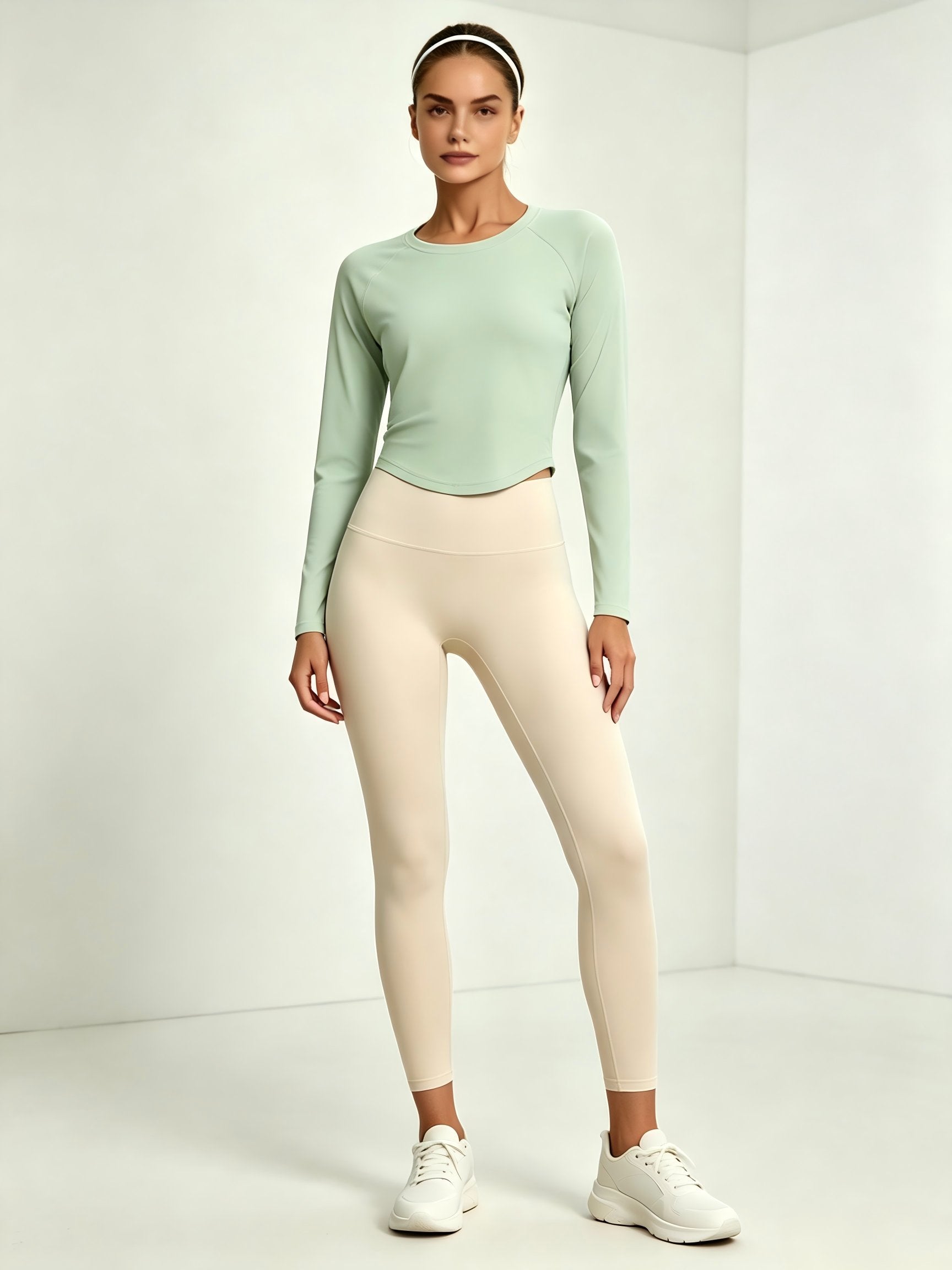 Breathable Mesh Back Long Sleeve Yoga Tee