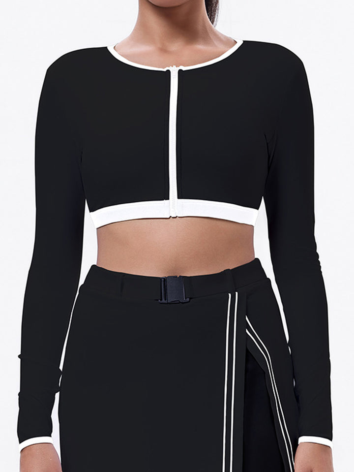 Cropped Zip Up Athletic Jacket